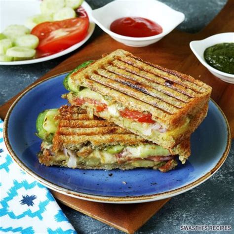 Grilled Sandwich Recipe Swasthi S Recipes