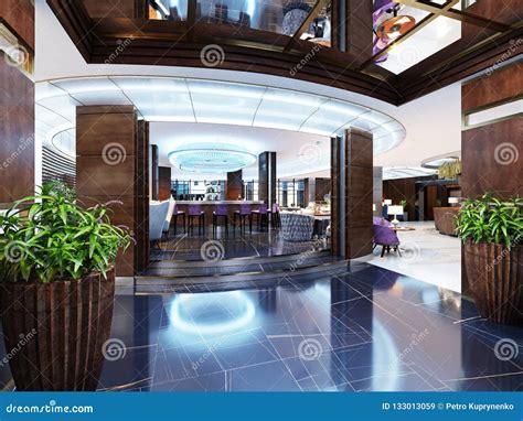 The Entrance To The Bar Is A Restaurant Of A Luxury Hotel In A Modern