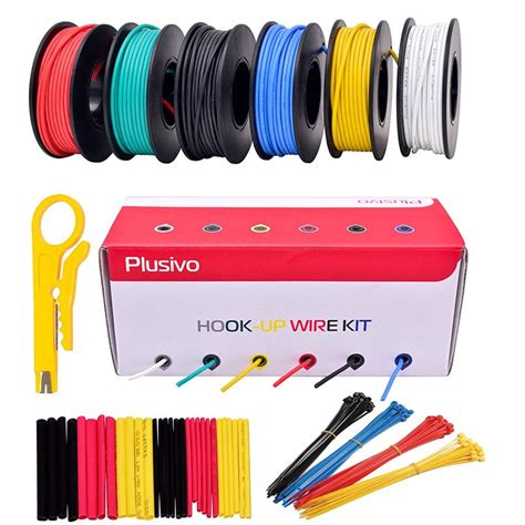 Buy Plusivo 22AWG 6 Colors X 10M 600V Pre Tinned Hook Up Wire Kit