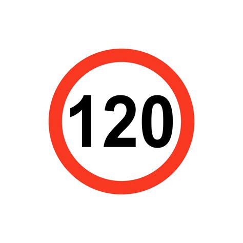 Traffic Sign Speed Limit Number One Hundred Twenty 11892943 Vector Art