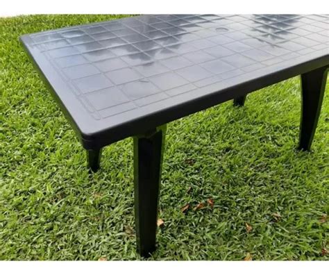 Mesa Rectangular Reforzada Con Alma De Acero Negra Mascardi En Venta En