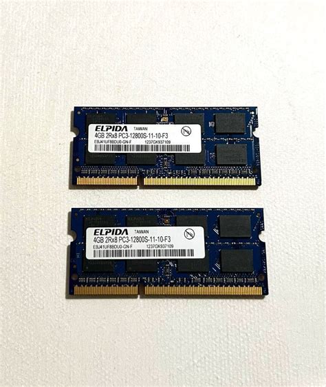 Yahooオークション Elpida 4gb 2枚セット Ddr3 ノートパソコン用メ