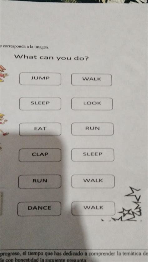 Jump Walk Le Sleep Look Eat Run Clap Sleep Jo Run Walk Dance Walk