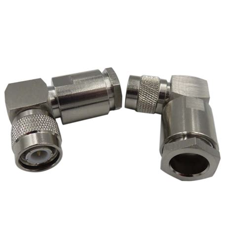 RF Coaxial TNC Male Right Angle Clamp Connector For LMR400 Cable