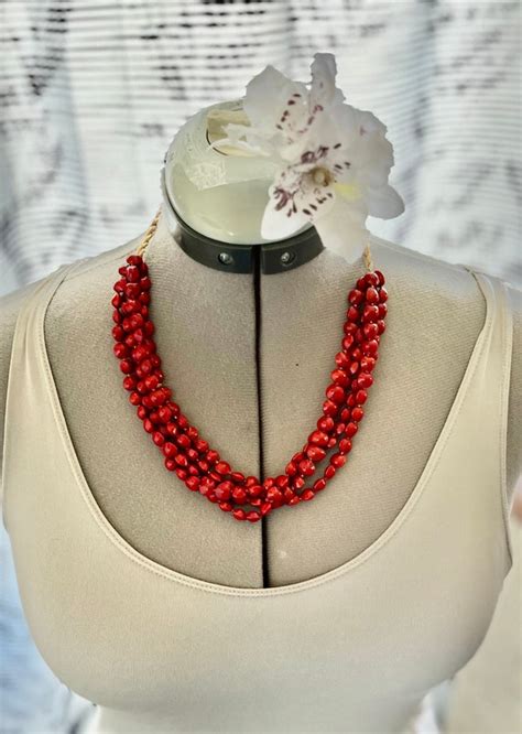 Vintage African Rustic Seed Bead Necklace Gem