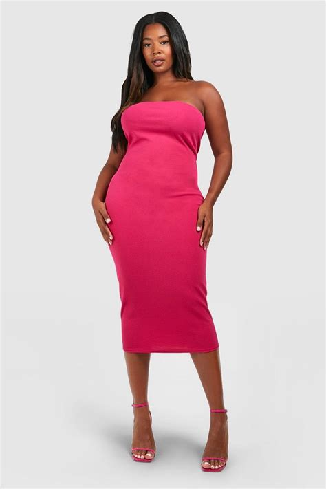 Plus Bandeau Midi Dress Boohoo Uk