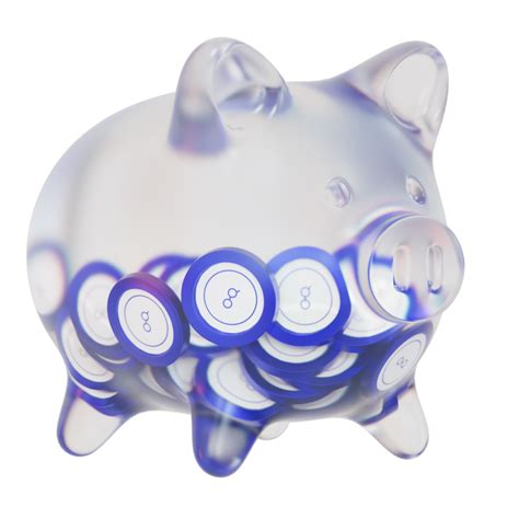 Golem Glm Clear Glass Piggy Bank With Decreasing Piles Of Crypto Coins