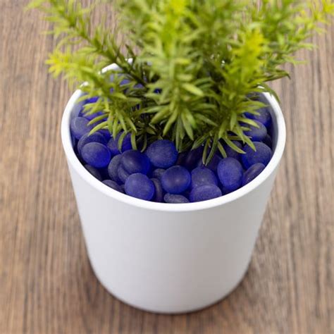 Frosted Blue Glass Decorative Pebbles Tuscan Path