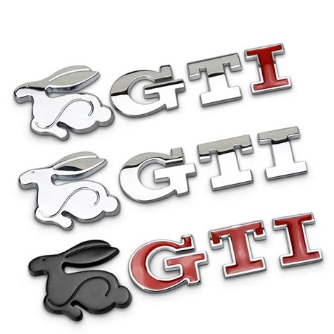 Devil Evil Rabbit Badge Gti Letters Chrome Metal Emblem Refitting Car