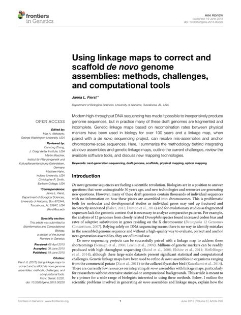 Pdf Using Linkage Maps To Correct And Scaffold De Novo Genome