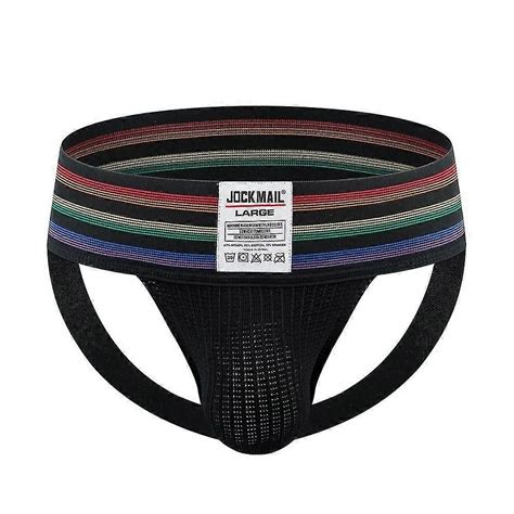 Jockmail Underwear Men Thong Jockstrap Lingerie G String Man Pouch Cueca Homem Underpants Wide