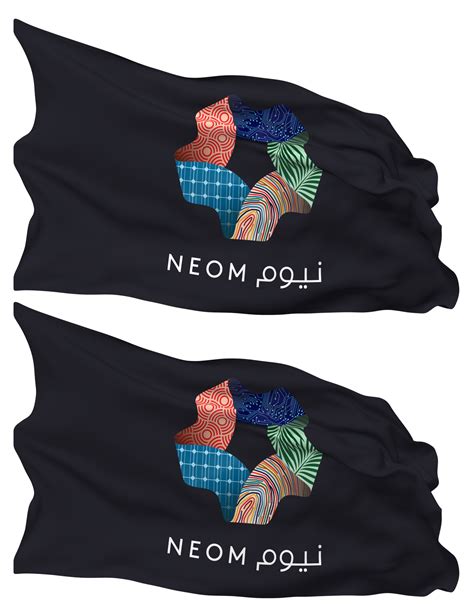 Free Neom Flagge Wellen Isoliert Im Einfach Und Sto En Textur Mit