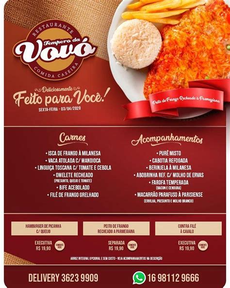 Menu em Marmitaria Tempero da Vovó restaurante Ribeirão Preto