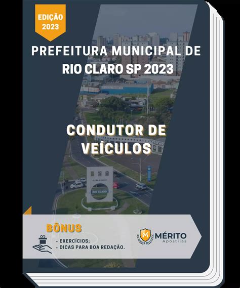 Apostila Condutor De Ve Culos Prefeitura De Rio Claro Sp M Rito