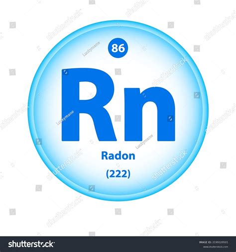 Structure Chemical Element Radon Rn Symbol Stock Vector Royalty Free