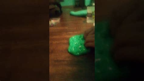 Playing With Green Goop Slime And Glitter Youtube