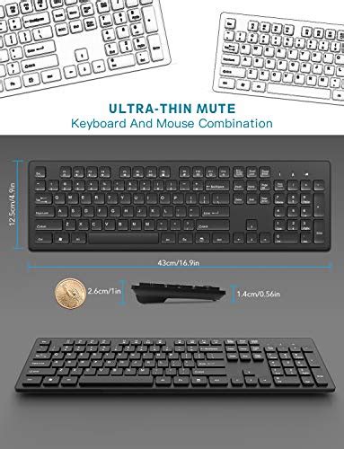 Wireless Keyboard And Mouse TedGem 2 4G Full Size Keyboard And Mouse