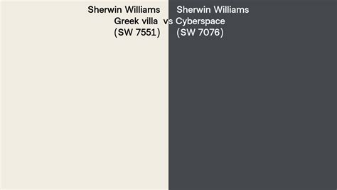 Sherwin Williams Greek Villa Vs Cyberspace Side By Side Comparison