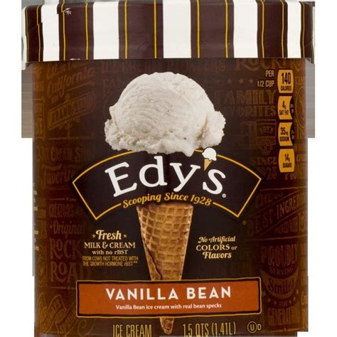 Edys Dreyers Vanilla Bean Ice Cream 1 5 Qt From Tops Markets