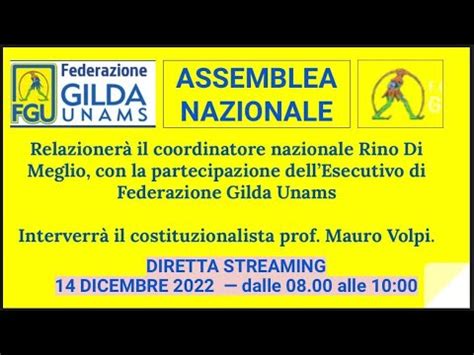 Assemblea Sindacale Nazionale Gilda Unams Youtube