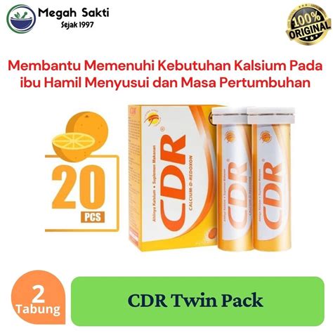 Jual Megah Sakti Cdr Suplemen Kalsium Rasa Jeruk 20 Tablet Twin