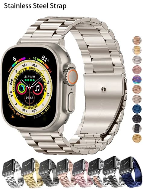 Correa De Metal Para Apple Watch Ultra Pulsera De Acero Inoxidable Para