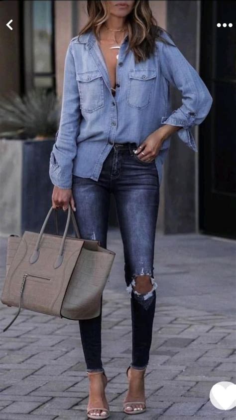 LOOKS CON JEANS RELAJADOS PERO ELEGANTES CON TACONES Casual Outfits