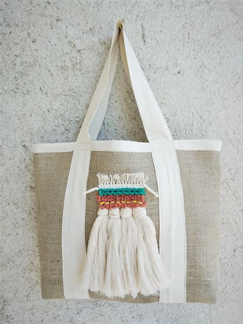 Woven Shoulder Bag Cotton Tote Bag Bohemian Design Bag Etsy