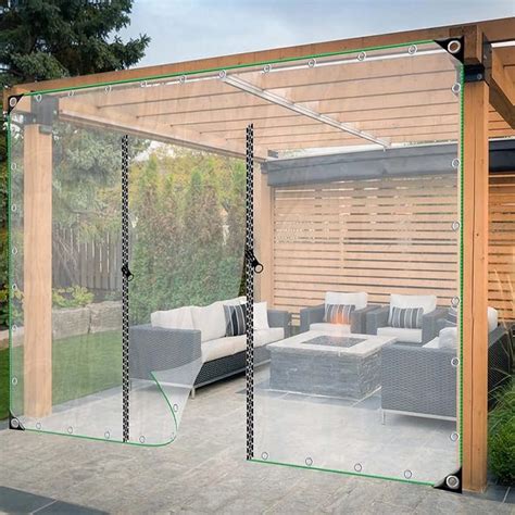 Rideaux D Ext Rieur B Che Transparente Mm Pvc Avec Porte Zipp E