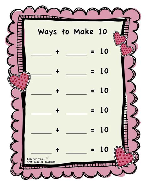 Teacher Tams Educational Adventures Ways To Make 10 Game And 2