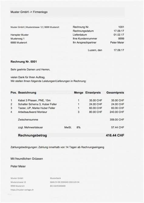 Rechnung Privatperson Schweiz Financial Report