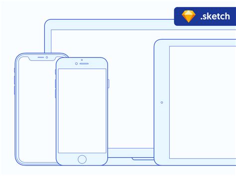 Apple Devices Outline Mockups Made In Sketch Freebie Supply