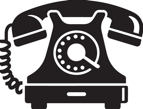 Minimal Old Telephone Icon Vector Silhouette Clipart Symbol Black