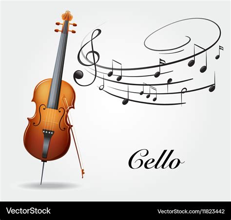 Cello and music notes Royalty Free Vector Image