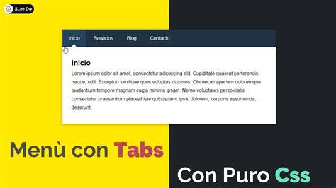 Como Hacer Un Men De Navegaci N Con Tabs Html Y Css Youtube