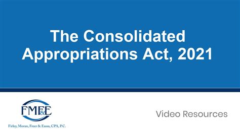 The Consolidated Appropriations Act 2021 Fmfande