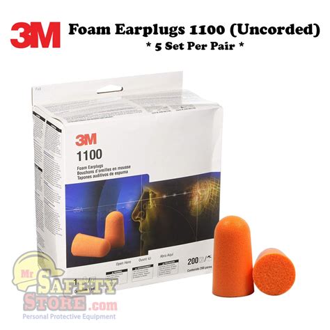 3m Uncorded Foam Earplugs 1100 5 Pair Set Shopee Malaysia