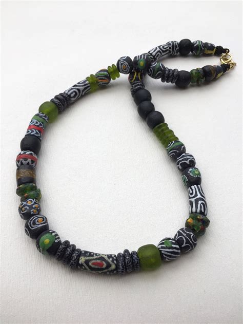 Long Krobo Bead Necklace 65cm African Recycled Glass Beads Etsy