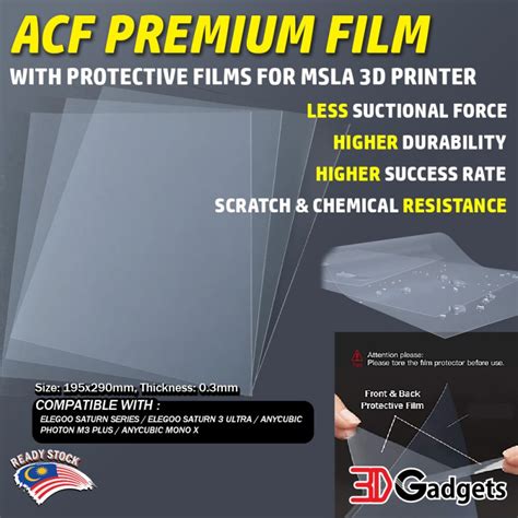 Acf Film With Protective Film For Msla 3d Printer 3d Gadgets Malaysia