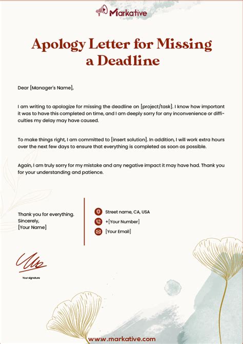 Best Apology Letter To The Manager Tips And 5 Samples Markative