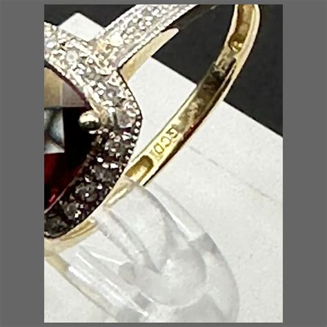 Garnet Diamond And 14k Gold Ring Ruby Lane