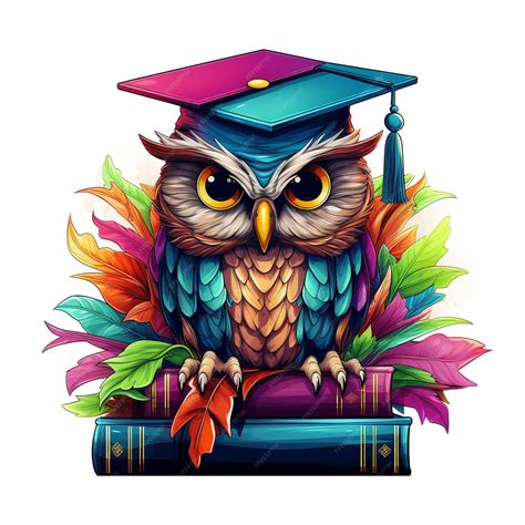 Premium Photo Wise Owl Perched On Stack Of Books Educational Clipart School Clipart Generative Ai