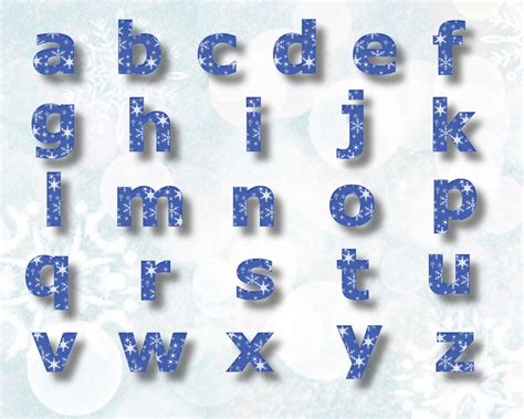 Snowflake Alphabet Letters Clip Art Holiday Alphabet Font Winter