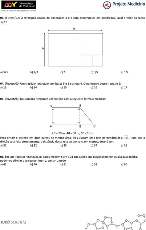 GEOMETRIA PLANA FUVEST Quadriláteros PDF Free Download