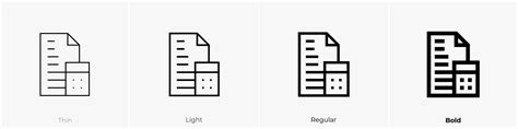 Combo Chart Icon Thin Light Regular And Bold Vector Image