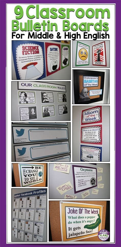 9 Classroom Bulletin Board Ideas For Middle & High School English L… | English language arts ...