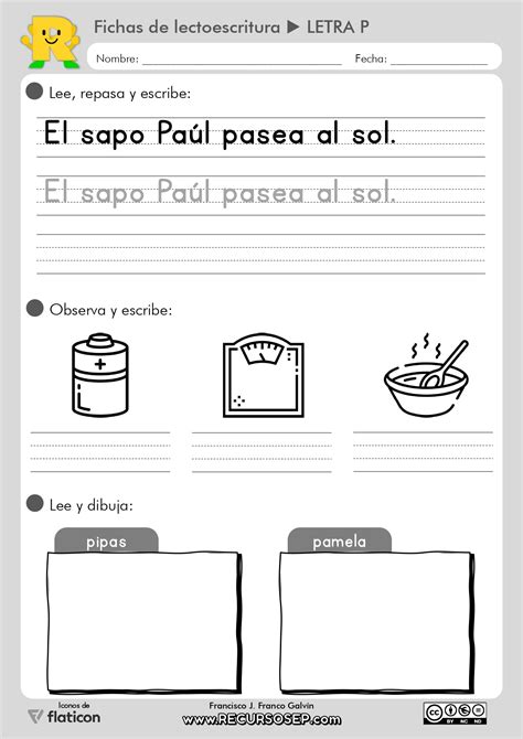 Fichas Lectoescritura Montessori Recursosep Letra P Imprenta Page