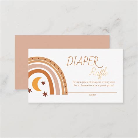 Modern Boho Rainbow Diaper Raffle Enclosure Card Zazzle