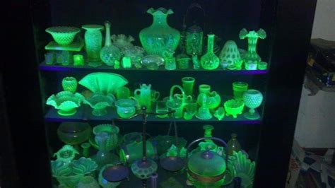 Massive Uranium Glass Collection Under Black Light Not Mine But Mind Is Probably About This