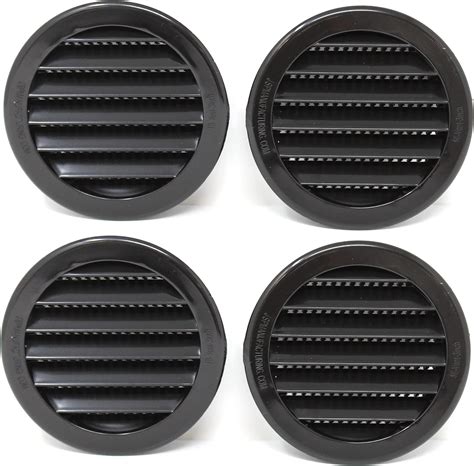 Antrader Black Louver Vents Stainless Steel Round Mesh Hole Air Vents